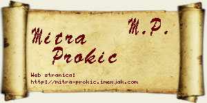 Mitra Prokić vizit kartica